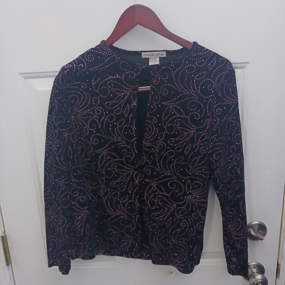 Notations Black and Pink Women's Top